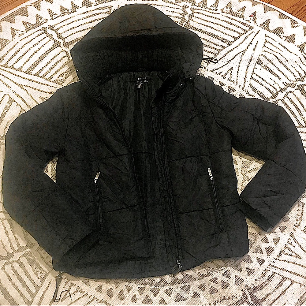 Black Zara Basic Puffer Jacket - Picture 9 of 9